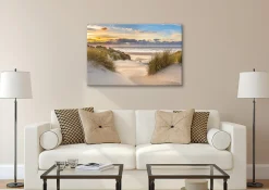 Bönninghoff Leinwandbild »Wandbild STRAND 78x118 cm – Leinwandbild Keilrahmen Deko modern« Strand 1 Stk. tlg. auf Keilrahmen gespannt