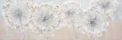 Bönninghoff Ölgemälde »handarbeit PUSTEBLUMEN 40x120 cm – Wandbild Kunst Deko« Blumen 1 Stk. tlg. handgefertigt, jedes Bild ein Unikat