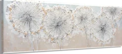 Bönninghoff Ölgemälde »handarbeit PUSTEBLUMEN 40x120 cm – Wandbild Kunst Deko« Blumen 1 Stk. tlg. handgefertigt, jedes Bild ein Unikat