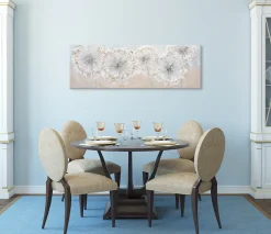 Bönninghoff Ölgemälde »handarbeit PUSTEBLUMEN 40x120 cm – Wandbild Kunst Deko« Blumen 1 Stk. tlg. handgefertigt, jedes Bild ein Unikat