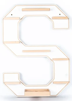 Boarti Wandregal »Holz Regal Buchstabe S für Toniebox Tonies Figuren« 1 Stk. tlg.