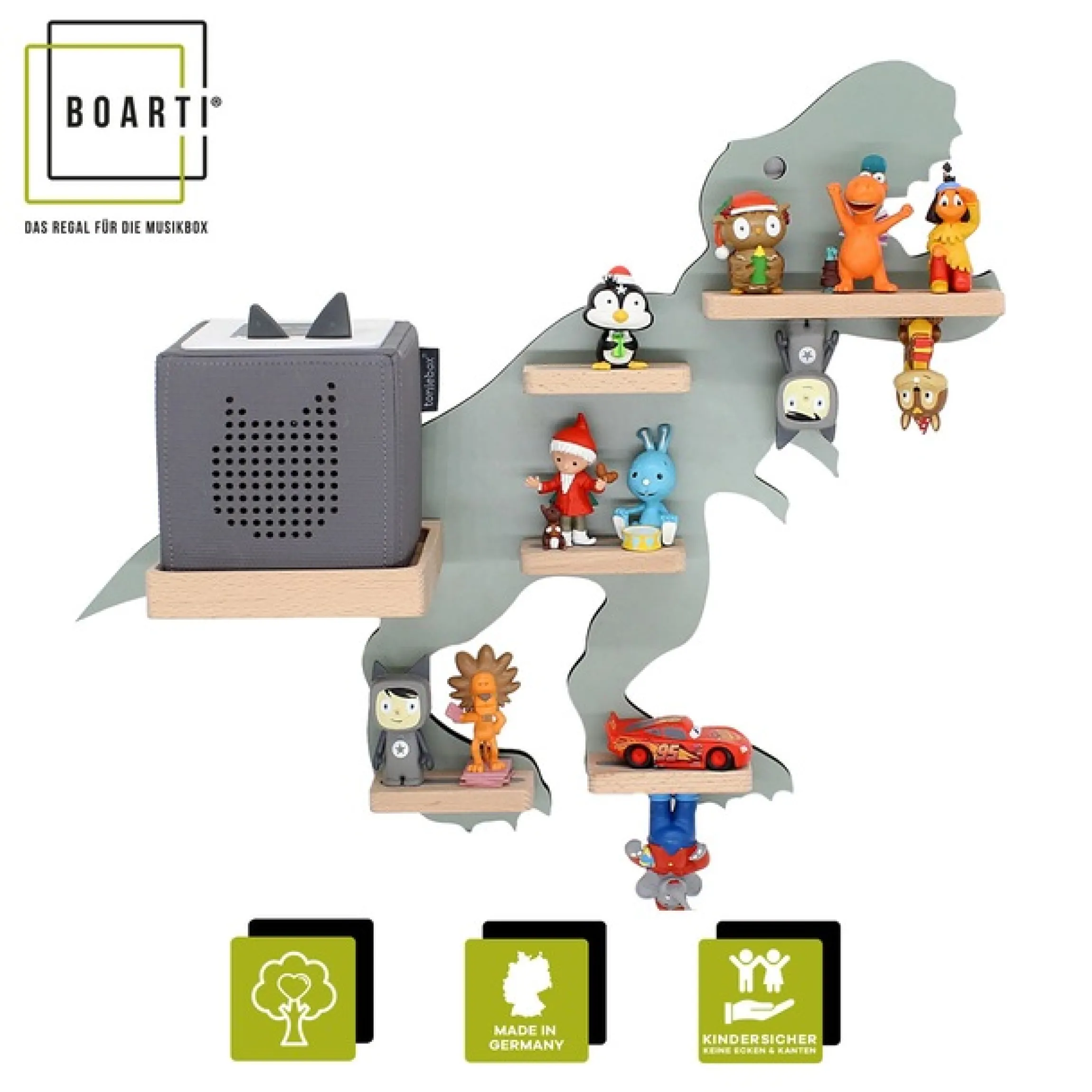 Boarti Wandregal »Regal Dinosaurier Kinder Toniebox Tonies Figuren« 1 Stk. tlg.