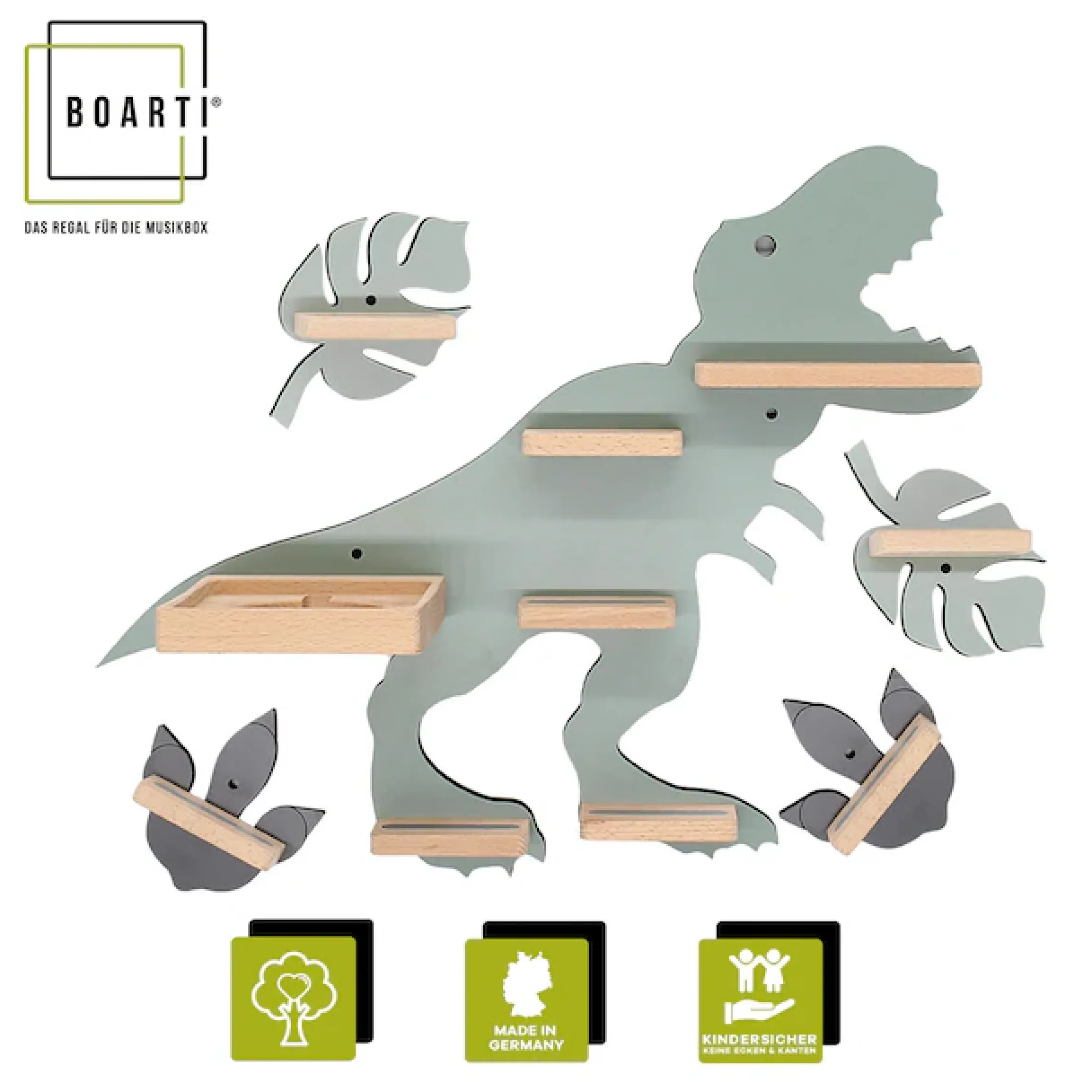 Boarti Wandregal »Regal Dinosaurier Kinder Toniebox Tonies Figuren« 5 Stk. tlg.