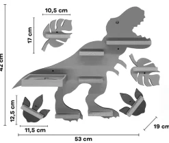 Boarti Wandregal »Regal Dinosaurier Kinder Toniebox Tonies Figuren« 5 Stk. tlg.