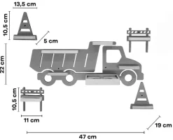 Boarti Wandregal »Regal LKW Kipper Kinder Toniebox Tonies Figuren« 5 Stk. tlg.