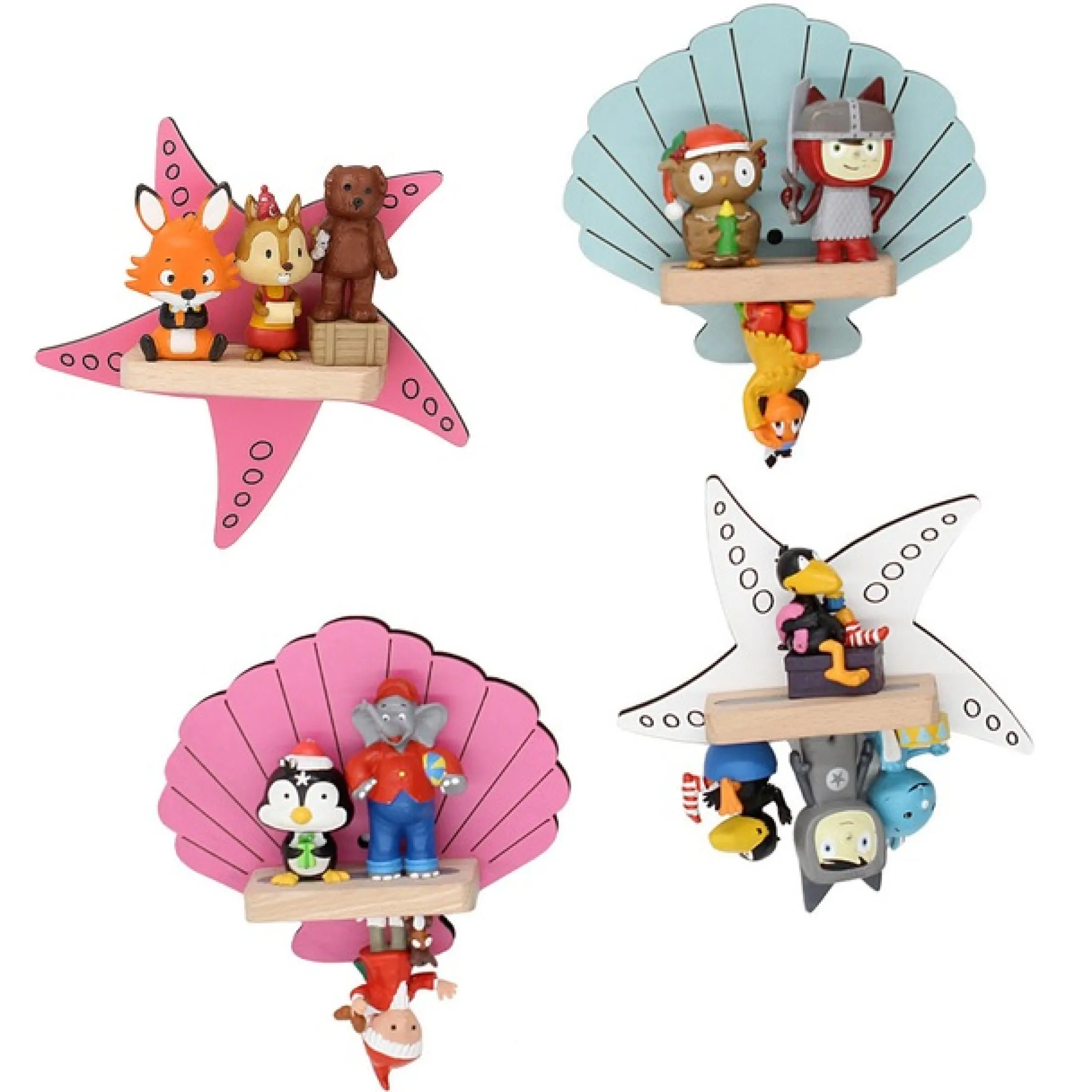 Boarti Wandregal »Regal Muschel Stern Kinder Toniebox Tonies Figuren« 4 Stk. tlg.