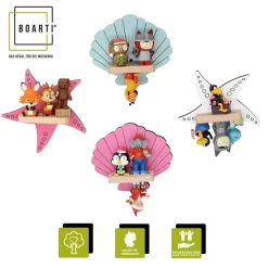Boarti Wandregal »Regal Muschel Stern Kinder Toniebox Tonies Figuren« 4 Stk. tlg.