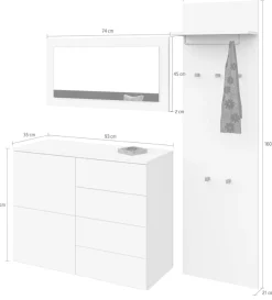 borchardt Möbel Garderoben-Set »Rova« 3 Stk. tlg.