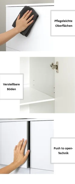 borchardt Möbel Garderoben-Set »Haama 3-teilig mit Kommode, Wandpaneel und Spiegel«