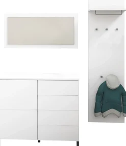 borchardt Möbel Garderoben-Set »Haama 3-teilig mit Kommode, Wandpaneel und Spiegel« 3 Stk. tlg.