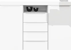 borchardt Möbel Highboard »Durban, Breite 139cm, Kommode mit glänzenden Metallgriffen« viel Stauraum, Türen und Schubladen, Einlegeböden verstellbar