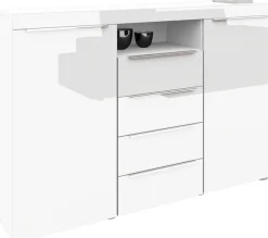 borchardt Möbel Highboard »Durban, Breite 139cm, Kommode mit glänzenden Metallgriffen« viel Stauraum, Türen und Schubladen, Einlegeböden verstellbar