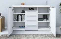 borchardt Möbel Highboard »Durban, Breite 139cm, Kommode mit glänzenden Metallgriffen« viel Stauraum, Türen und Schubladen, Einlegeböden verstellbar