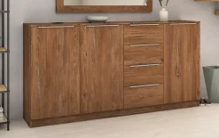 borchardt Möbel Highboard »Oliva, Breite 200cm, moderne Kommode mit glänzenden Metallgriffen« viel Stauraum, Türen und Schubladen, Einlegeböden verstellbar