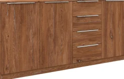 borchardt Möbel Highboard »Oliva, Breite 200cm, moderne Kommode mit glänzenden Metallgriffen« viel Stauraum, Türen und Schubladen, Einlegeböden verstellbar