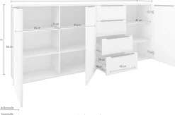 borchardt Möbel Highboard »Tom« Sideboard mit Metallgriffen, 3Türen und 4 Schubkästen, Breite 200 cm