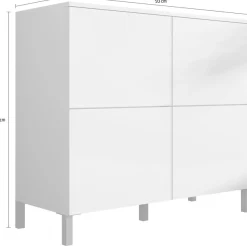 borchardt Möbel Kommode »Haama, Sideboard mit Metallfüßen, Push-to-open-Technik, Breite 93 cm« Kommode, 4 Türen, 2 verstellbare Böden, Breite 93 cm