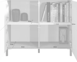 borchardt Möbel Kommode »Haama, Sideboard mit Metallfüßen, Push-to-open-Technik, Breite 93 cm« Kommode, 4 Türen, 2 verstellbare Böden, Breite 93 cm