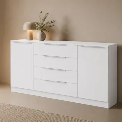 borchardt Möbel Kommode »Oliva, Kommode mit Metallgriffen« Modernes Sideboard mit 2 Türen und 4 Schubkästen, Breite 166 cm