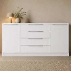 borchardt Möbel Kommode »Oliva, Kommode mit Metallgriffen« Modernes Sideboard mit 2 Türen und 4 Schubkästen, Breite 166 cm