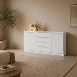 borchardt Möbel Kommode »Oliva, Kommode mit Metallgriffen« Modernes Sideboard mit 2 Türen und 4 Schubkästen, Breite 166 cm