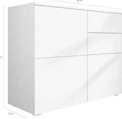 borchardt Möbel Kommode »Rova, Sideboard Breite 93 cm« Push-To-Open, verstellbare Einlegeböden, viel Stauraum, Breite 93cm