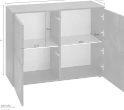 borchardt Möbel Kommode »Rova, Sideboard mit 4 Türen« Praktische Push-to-open-Funktion, verstellbare Böden, Breite 93 cm