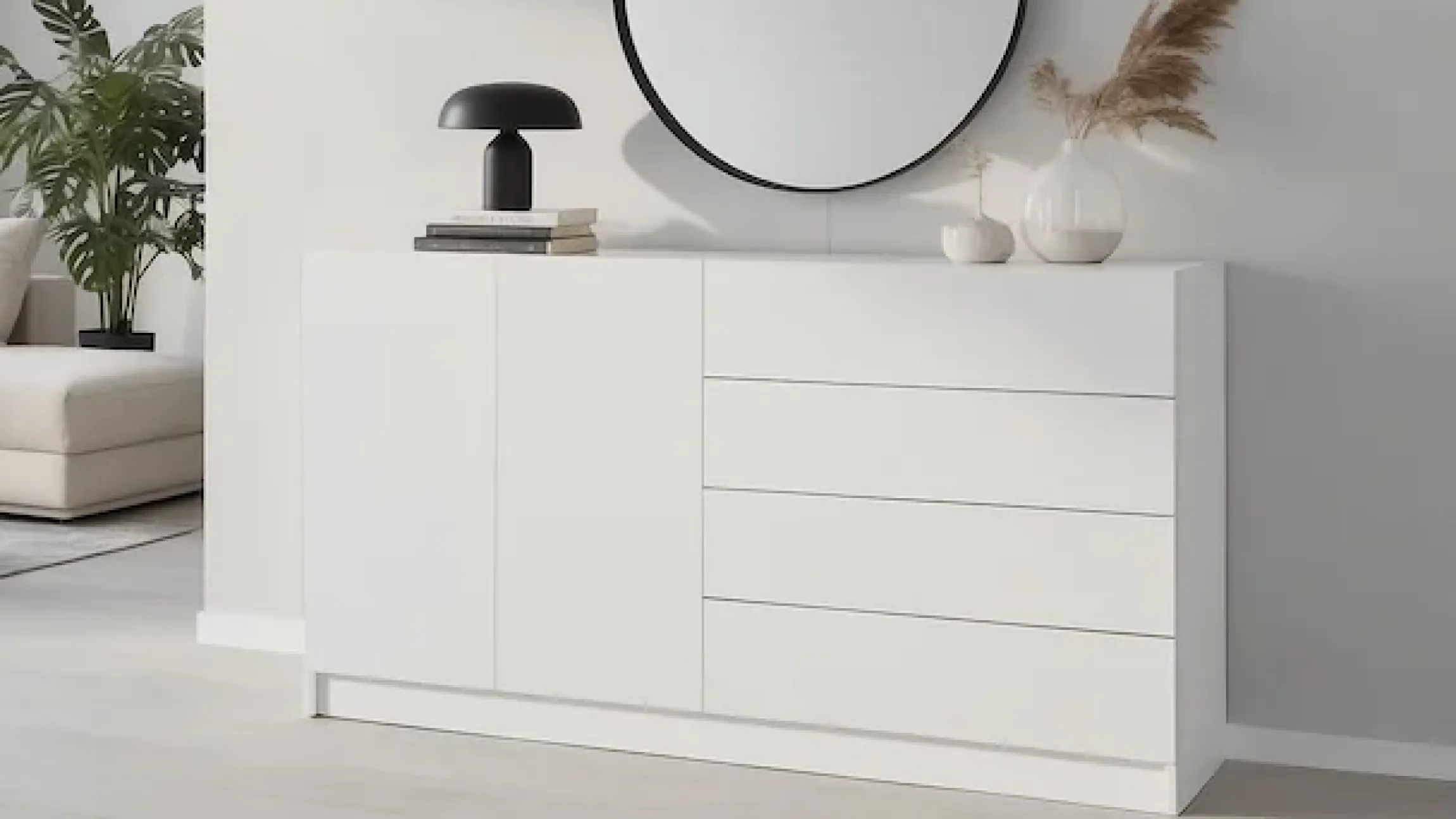 borchardt Möbel Kommode »Vaasa, Breite 152cm, Höhe 79cm, grifflos« Sideboard Breite 152 cm, Höhe 79 cm, mit Push-to-open-Funktion