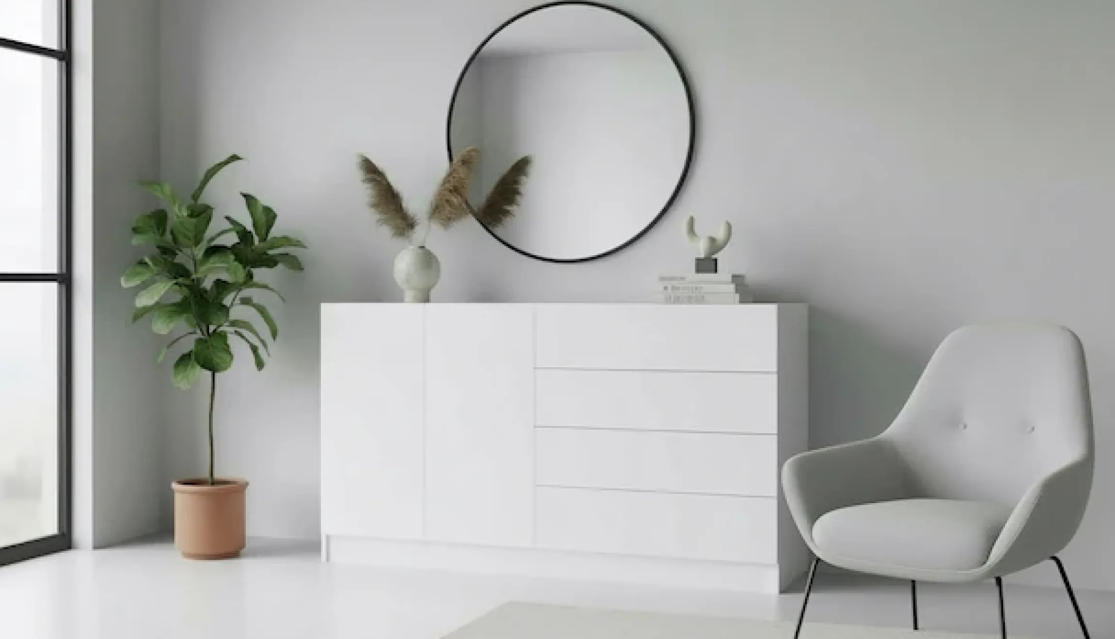 borchardt Möbel Kommode »Vaasa, Breite 152cm, Höhe 79cm, grifflos« Sideboard Breite 152 cm, Höhe 79 cm, mit Push-to-open-Funktion