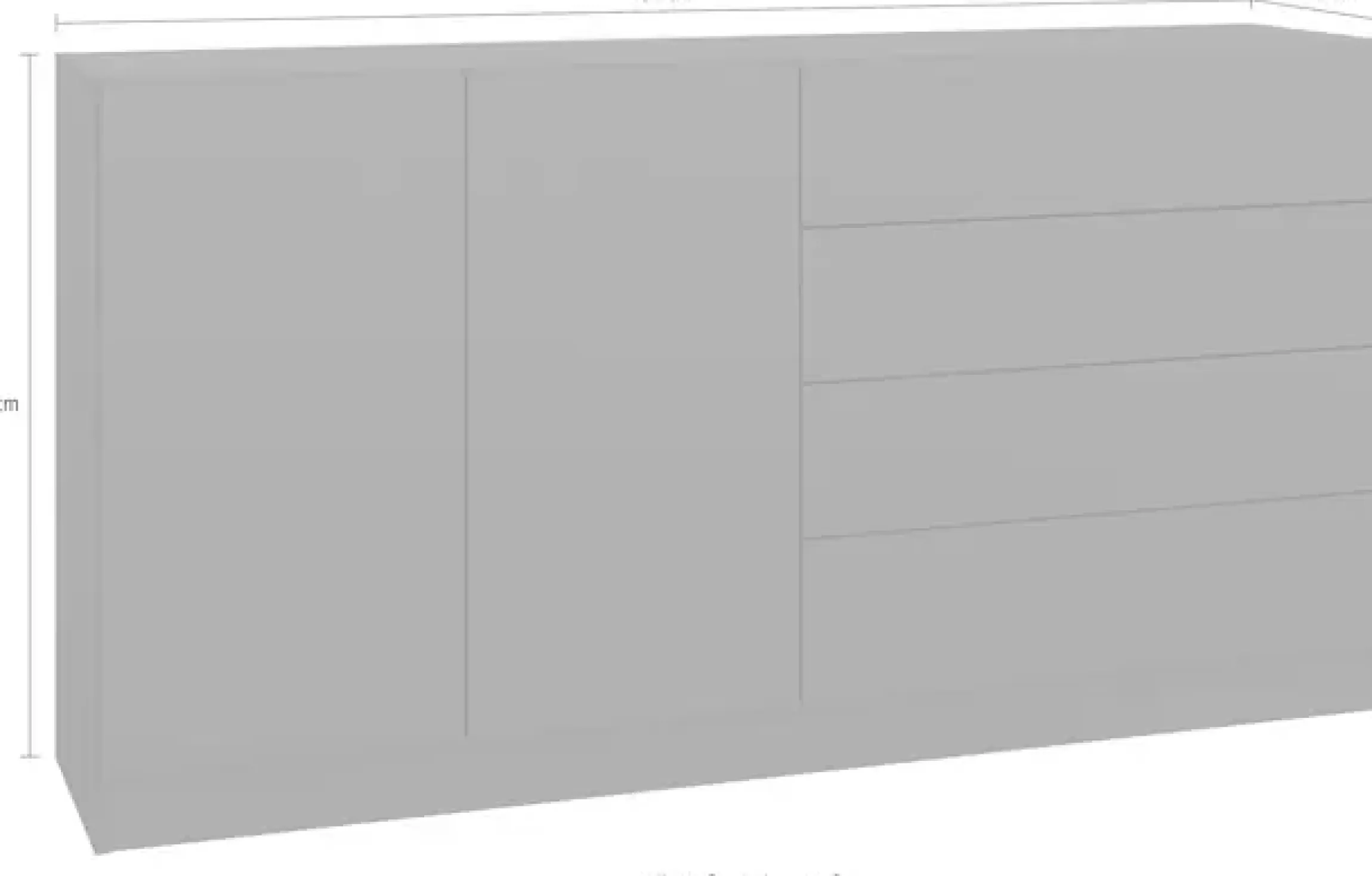 borchardt Möbel Kommode »Vaasa, Breite 152cm, Höhe 79cm, grifflos« Sideboard Breite 152 cm, Höhe 79 cm, mit Push-to-open-Funktion