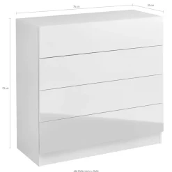 borchardt Möbel Kommode »Vaasa, Breite 76cm, Höhe 79cm, grifflos« Sideboard Breite 76 cm, Höhe 79 cm, mit Push-to-open-Funktion