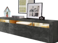 borchardt Möbel Lowboard »Santa Fé, TV-Schrank 166 cm breit« Push-to-open-Funktion, 2 Türen, 2 Schubkästen und 3 offene Fächer