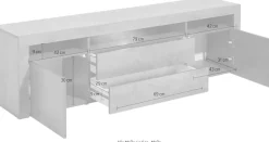 borchardt Möbel Lowboard »Santa Fé, TV-Schrank 166 cm breit« Push-to-open-Funktion, 2 Türen, 2 Schubkästen und 3 offene Fächer