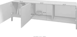 borchardt Möbel Lowboard »Sophia, TV-Schrank mit Metallfüßen« Modernes TV-Board, Breite 139 cm, 3-türig