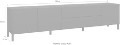 borchardt Möbel Lowboard »Sophia, Tv-Schrank Breite 190 cm« Metallfüße, grifflose Optik