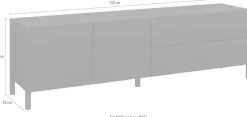 borchardt Möbel Lowboard »Sophia, TV-Schrank Breite 152 cm« Metallfüße, grifflose Optik