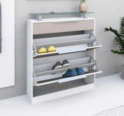 borchardt Möbel Schuhschrank »Oliva« Breite 89 cm, stehend, mit 2 Doppeltrommeln und 1 Schubkasten
