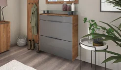 borchardt Möbel Schuhschrank »Tom, Hängeschrank mit Glasablage und Metallgriffen« Mit 2 Klappen, dahinter 4 Fächer, und 1 Schubkasten
