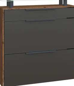 borchardt Möbel Schuhschrank »Tom, Hängeschrank mit Glasablage und Metallgriffen« Mit 2 Klappen, dahinter 4 Fächer, und 1 Schubkasten
