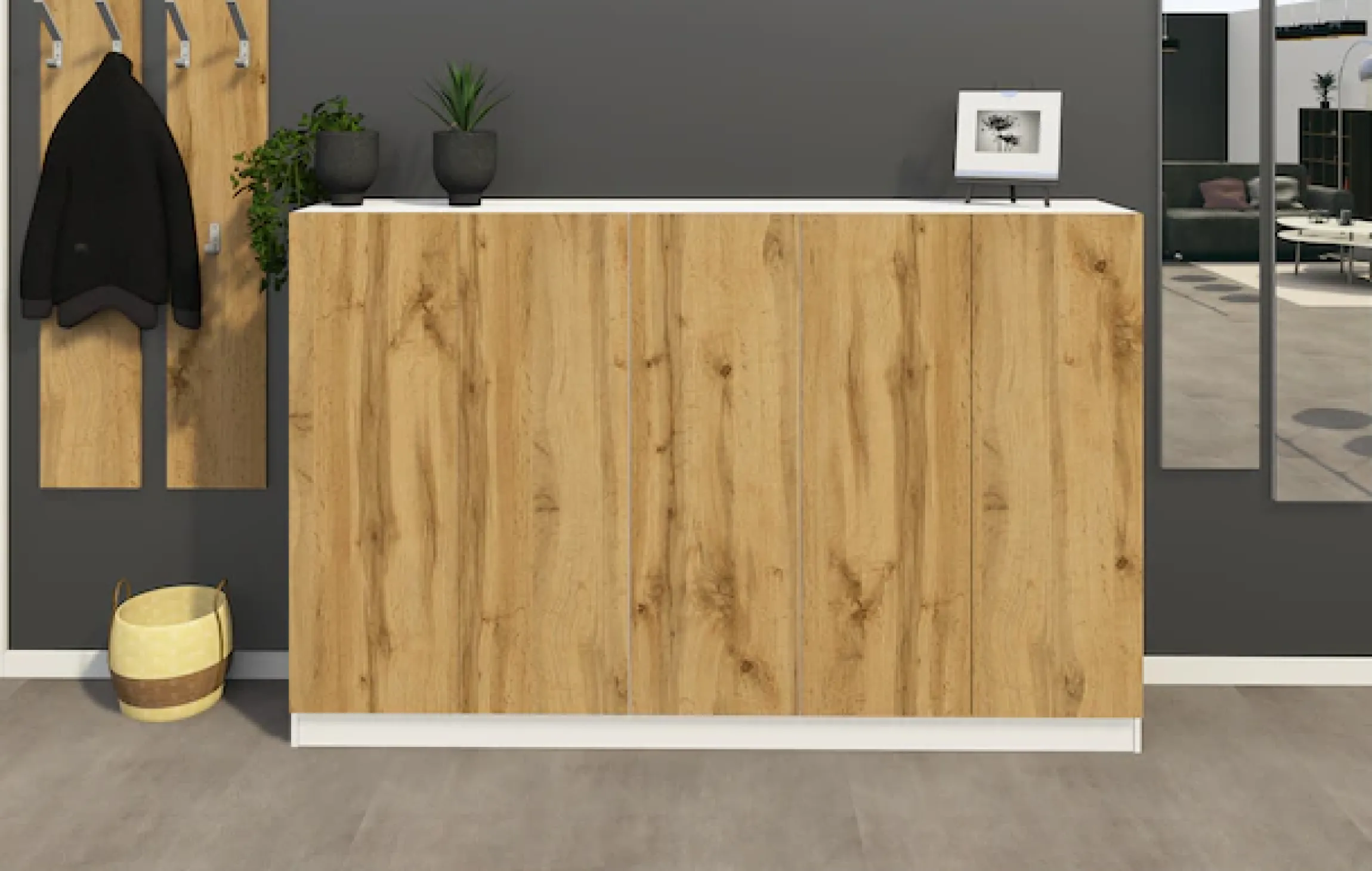 borchardt Möbel Schuhschrank »Vaasa, Schuhregal 5-türig mit 18 verstellbaren Fächern« Breite 190 cm, Höhe 120 cm, grifflose Optik