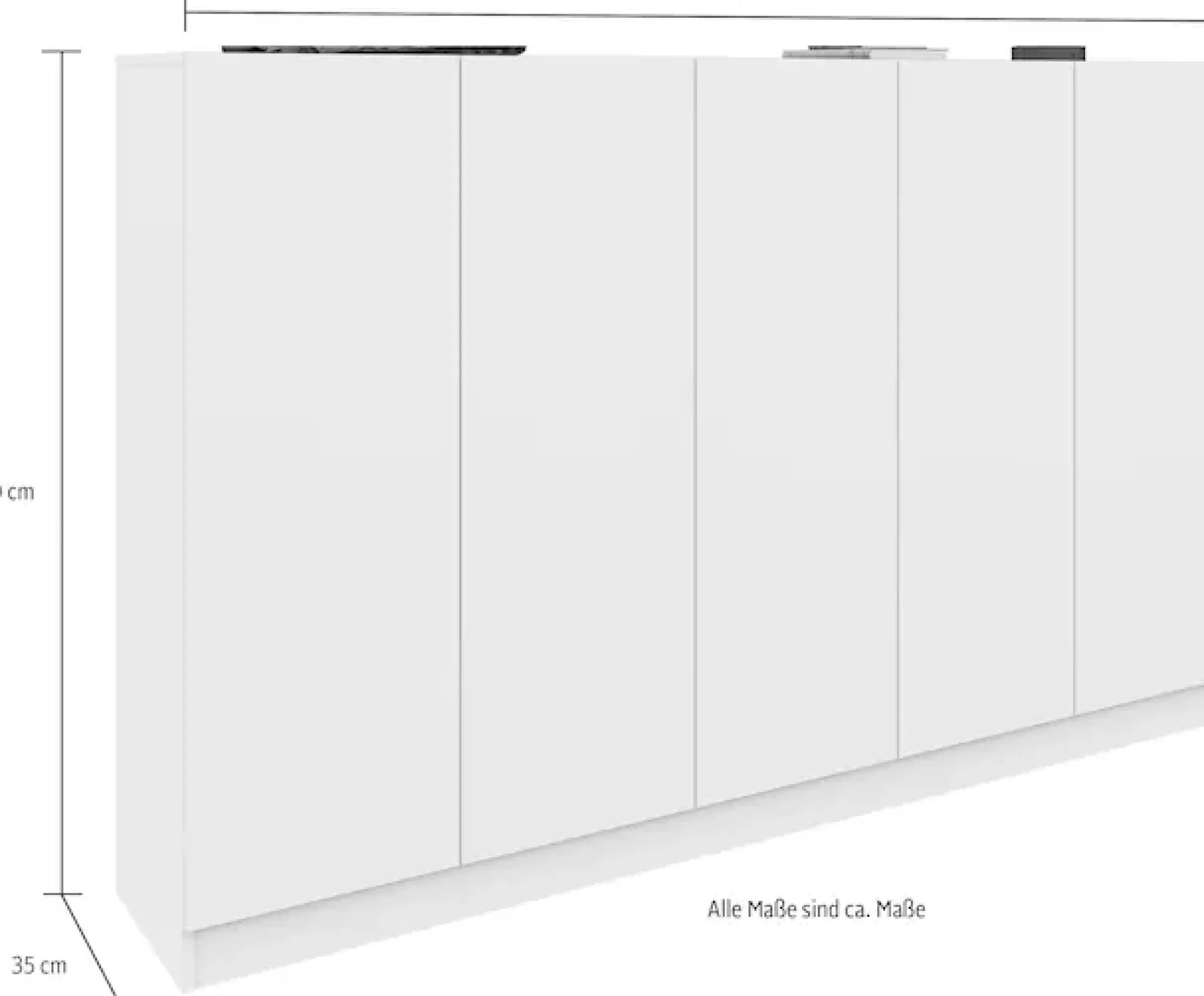 borchardt Möbel Schuhschrank »Vaasa, Schuhregal 5-türig mit 18 verstellbaren Fächern« Breite 190 cm, Höhe 120 cm, grifflose Optik