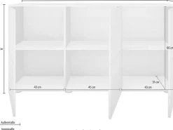 borchardt Möbel Sideboard »Rova, Kommode Breite 139 cm« Praktische Push-to-open-Funktion, 6 Türen und 3 verstellbare Böden