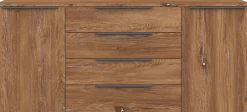 borchardt Möbel Sideboard »Tom, moderne Kommode mit dunklen Metallgriffen« 166cm, 2 Türen 4 Schubfächer, variable Einlegeböden, viel Stauraum