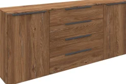borchardt Möbel Sideboard »Tom, moderne Kommode mit dunklen Metallgriffen« 166cm, 2 Türen 4 Schubfächer, variable Einlegeböden, viel Stauraum