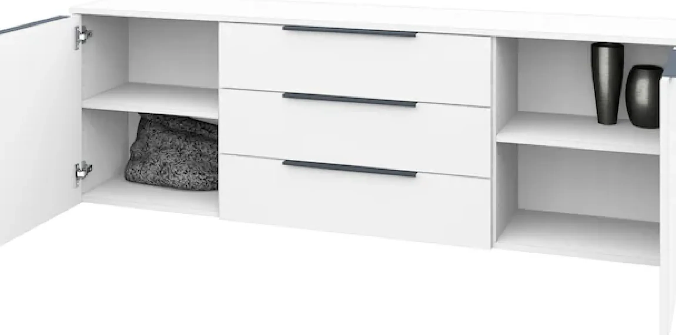 borchardt Möbel Sideboard »Tom, Kommode Breite 166cm, hängend oder stehend mit Metallgriffen« 2 Türen 3 Schubkästen, verstellbare Einlegeböden