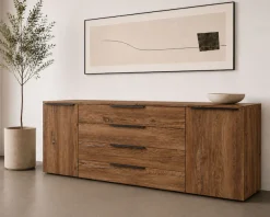 borchardt Möbel Sideboard »Tom, moderne Kommode mit Metallgriffen, 200cm breit« 2 Türen, 3 Schubfächer, Metallgriffe anthrazit,