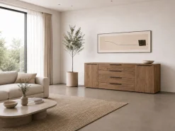 borchardt Möbel Sideboard »Tom, moderne Kommode mit Metallgriffen, 200cm breit« 2 Türen, 3 Schubfächer, Metallgriffe anthrazit,