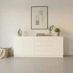 borchardt Möbel Sideboard »Vaasa, Kommode mit 3 Türen und 4 Schubkästen auf Kugelführungen« Sideboard Breite 190 cm, Höhe 79 cm, mit Push-to-open-Funktion