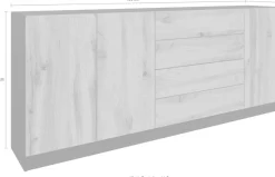 borchardt Möbel Sideboard »Vaasa, Kommode mit 3 Türen und 4 Schubkästen auf Kugelführungen« Sideboard Breite 190 cm, Höhe 79 cm, mit Push-to-open-Funktion