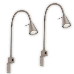 Briloner Leuchten Bettleuchte »TUSO 2er Set LED Bettleuchte Schlafzimmer Wohnzimmer« 2er Set LED Bettleuchte Schlafzimmer Wohnzimmer Matt-Nickel